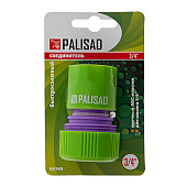 Соединитель пластм. быстросъемный для шланга 3/4" PALISAD , 66160 Соединитель пластм. быстросъемный для шланга 3/4" PALISAD , 66160