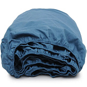  Простыня на резинке 200х200 Цвет Эмоций поплин, 100% хлопок (Голубая сталь) 