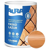 Декоративно-защитная лазурь для древесины "Aura Fasad Lazur" орех 9л Декоративно-защитная лазурь для древесины "Aura Fasad Lazur" орех 9л