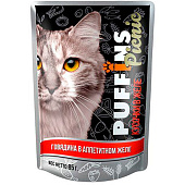  Влажный корм Паффинс picnic для кошек 85гр желе Говядина 