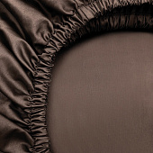 Простыня на резинке 140х200 сатин шоколадный Простыня на резинке 140х200 сатин шоколадный