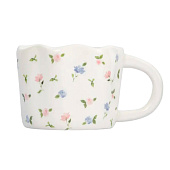  Кружка 460 мл. керамика молочная Нежные цветы Mint flowers ANLAF-XIA-15052-1 