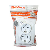 Розетка 2-ая с/з с/у Универсал Бриллиант 7947533 бел. Розетка 2-ая с/з с/у Универсал Бриллиант 7947533 бел.