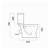 Унитаз-компакт Стандарт комфорт к/в, с арматурой, сиденьем микролифт Sanita Унитаз-компакт Стандарт комфорт к/в, с арматурой, сиденьем микролифт Sanita