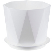  Кашпо "Призма" D130мм 1,0л Белый с/п (12) М3137 