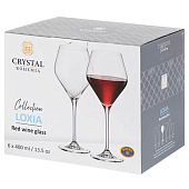 Набор бокалов для красного вина Crystal Bohemia Loxia, 400 мл (2 шт) БСС0396 Набор бокалов для красного вина Crystal Bohemia Loxia, 400 мл (2 шт) БСС0396