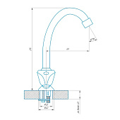 Смеситель для кухни елочка 1/2 кер.крепление под шпильку 20 A1106 Sanonix Смеситель для кухни елочка 1/2 кер.крепление под шпильку 20 A1106 Sanonix