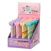  Ручка гелевая BASIR Бантик, автоматическая синяя со стираемыми чернилами 0,5 мм, ассорти, 1500 