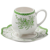 Чайная пара WY Bloomware, 2 предмета, фарфор, белая, зелёная, 10791191 Чайная пара WY Bloomware, 2 предмета, фарфор, белая, зелёная, 10791191
