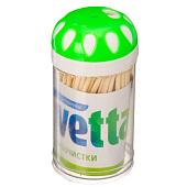  Зубочистки 100шт, бамбук, пластиковая уп. /VETTA 