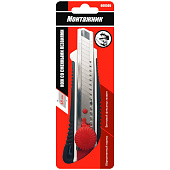 Нож 18мм, обрезиненная рукоятка ,ABS+TPR, стопорн.винт фиксатор, Монтажник Нож 18мм, обрезиненная рукоятка ,ABS+TPR, стопорн.винт фиксатор, Монтажник