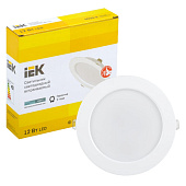 Светильник точечный LED 1613 ДВО 12Вт 4000К IP20 круг белый (d145/монтажн d110) /IEK 
