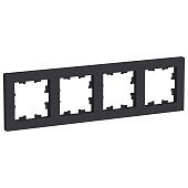 Рамка для розеток и выключателей, 4 поста, цвет карбон, SE AtlasDesign Рамка для розеток и выключателей, 4 поста, цвет карбон, SE AtlasDesign