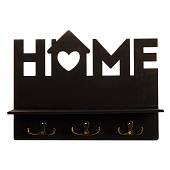  Ключница настенная Home, чёрная, 5059647 