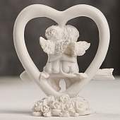  Сувенир  Ангелочки в сердце, 6х5,5х3 см, полистоун, 162008 