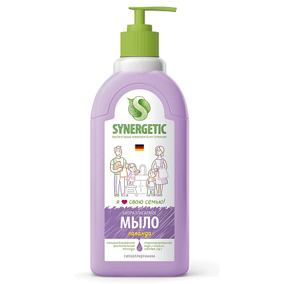 Жидкое мыло Synergetic Лаванда 500мл Жидкое мыло Synergetic Лаванда 500мл