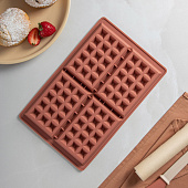  Форма для выпечки вафель, 28,5х18,5х2,3 см силикон Vetta 856-169 