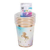  Набор бумажных стаканов 6 шт. "Magic Unicorn", (9 см) 