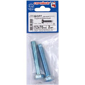 Болт М12х70, DIN933, 2шт, цинк Болт М12х70, DIN933, 2шт, цинк