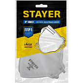 Плоская полумаска фильтрующая STAYER F-80 FFP1 Плоская полумаска фильтрующая STAYER F-80 FFP1