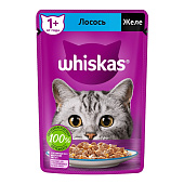 Влажный корм Whiskas для кошек желе с лососем 75г