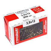 Саморезы универсальные желтые ШУж 3,5х12мм, потайная голова, 200шт Саморезы универсальные желтые ШУж 3,5х12мм, потайная голова, 200шт