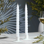 Свечи интерьерные Витые, 2 штуки h24,5см Цвет: жемчужный белый Свечи интерьерные Витые, 2 штуки h24,5см Цвет: жемчужный белый