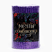 Свеча новогодняя Мечты сбываются, с блестками, 8,5 х 6 см, 10329799