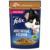 Влажный корм FELIX Аппетитные Кусочки Курица 75г