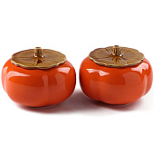  Набор банок керамических для хранения Persimmon, 2 предмета: 175 мл, цвет оранжевый 9756521 