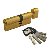 Цилиндр ключ/вертушка МЦ-ЛПУВ-90 (латунь/золото) (45-45) перф.кл. Нора-М Цилиндр ключ/вертушка МЦ-ЛПУВ-90 (латунь/золото) (45-45) перф.кл. Нора-М