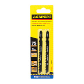 Полотна STAYER, T144D, по дереву, ДВП, ДСП, T-хвост., шаг 4мм, 75мм ( уп.2шт)