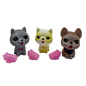 Игрушка-пищалка с бутылочкой (кошечка/собачка), 8 см Игрушка-пищалка с бутылочкой (кошечка/собачка), 8 см