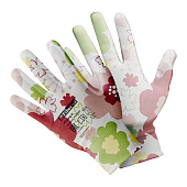  Перчатки садовые, размер M (8), полиэстер, полиуретановое покрытие, разноцвет. 5 разных микс цветов №2, Fiberon 