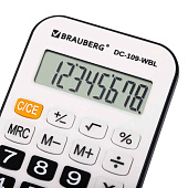 Калькулятор карманный со шнурком BRAUBERG DC-109-WBL (61x110мм), 8 разрядов, БЕЛЫЙ/ЧЕРНЫЙ, 272643 Калькулятор карманный со шнурком BRAUBERG DC-109-WBL (61x110мм), 8 разрядов, БЕЛЫЙ/ЧЕРНЫЙ, 272643