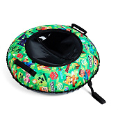 Тюбинг – ватрушка «Пиксели», диаметр чехла 90 см, зелёная, чёрный, Winter Star Тюбинг – ватрушка «Пиксели», диаметр чехла 90 см, зелёная, чёрный, Winter Star