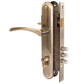 Замок врезной с ручкой 0203 AB бронза АЛЛЮР Замок врезной с ручкой 0203 AB бронза АЛЛЮР