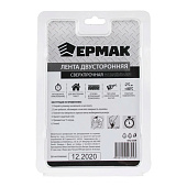  Клейкая лента двусторонняя, сверхпрочная, невидимая, тм ЕРМАК, 15мм x 3м x 1мм 