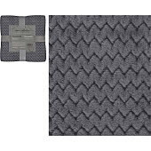  Покрывало 180х200 Зигзаг фланелевое темно-серый 