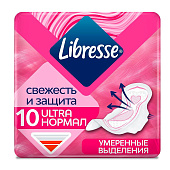 Гигиенические прокладки LIBRESSE Ultra Normal 10шт. (мягкая поверхность) Гигиенические прокладки LIBRESSE Ultra Normal 10шт. (мягкая поверхность)