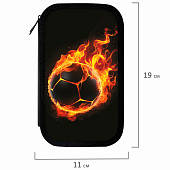 Пенал ЮНЛАНДИЯ, 3 отделения, картон с эффектом soft-touch, 19х11 см, Fire ball, 273501 Пенал ЮНЛАНДИЯ, 3 отделения, картон с эффектом soft-touch, 19х11 см, Fire ball, 273501