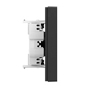  Розетка двойная встраиваемая без заземления, цвет черный,  EKF Эпика 