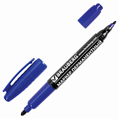  Маркер перманентный синий круглый 2-4мм BRAUBERG двухсторонний 