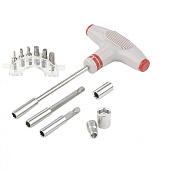 Отвертка с Т-образной эргономичной ручкой и набором насадок, 36шт, CrV, в пласт. боксе, Matrix Отвертка с Т-образной эргономичной ручкой и набором насадок, 36шт, CrV, в пласт. боксе, Matrix