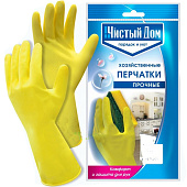 Перчатки латексные прочные L (48гр пара) 06-894 Чистый дом