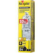 Лампа галоген. Navigator JC 10Вт CL 12В G4