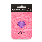  Кольцо акриловое GIRLY "Purple heart", purple (d=1,7 см) 
