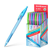  Ручка шариковая автоматическая ErichKrause R-301 Spring Matic&Grip, синяя, 0,7мм 58091 