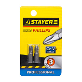  Биты PH3 25мм(2шт)/STAYER 