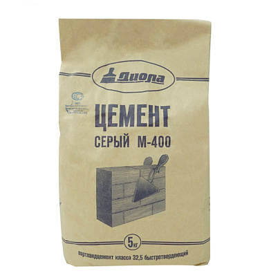 Цемент серый М400 (5кг) /Диола Цемент серый М400 (5кг) /Диола